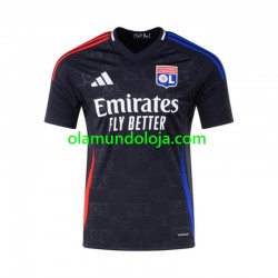 Camisola Olympique Lyonnais Homem Equipamento Segundo 2024-2025 Manga Curta